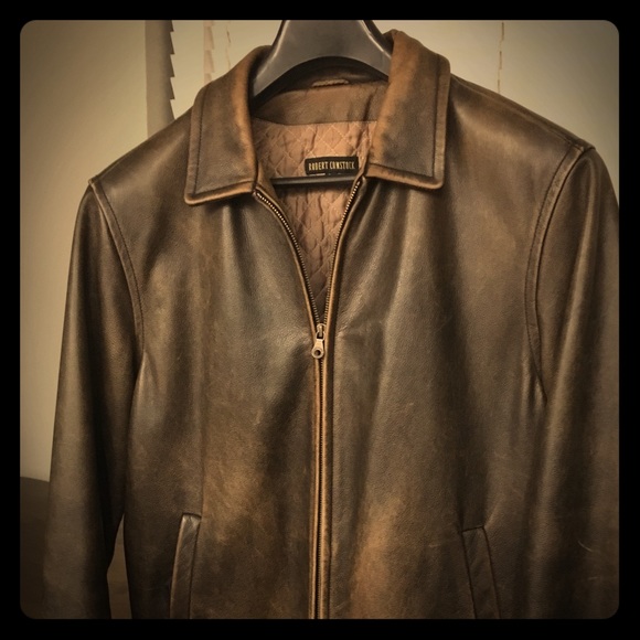 Robert comstock deals vertical leather jacket